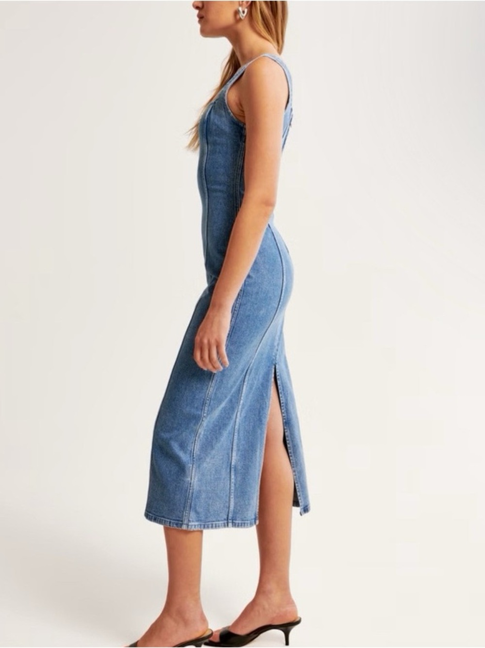Abercrombie & Fitch Denim Column Midi Dress - Picture 5 of 9